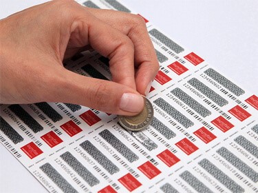 پوشش اسکرچ برچسب های قرعه کشی
